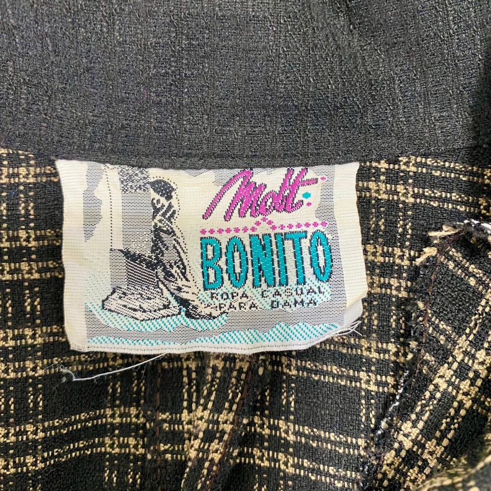 Vintage Molt Bonito Plaid Metallic Gold Button Jacket Blouse Pattern Size 34 - Picture 3 of 9